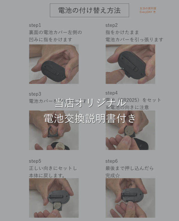 当店オリジナル電池交換説明書付き